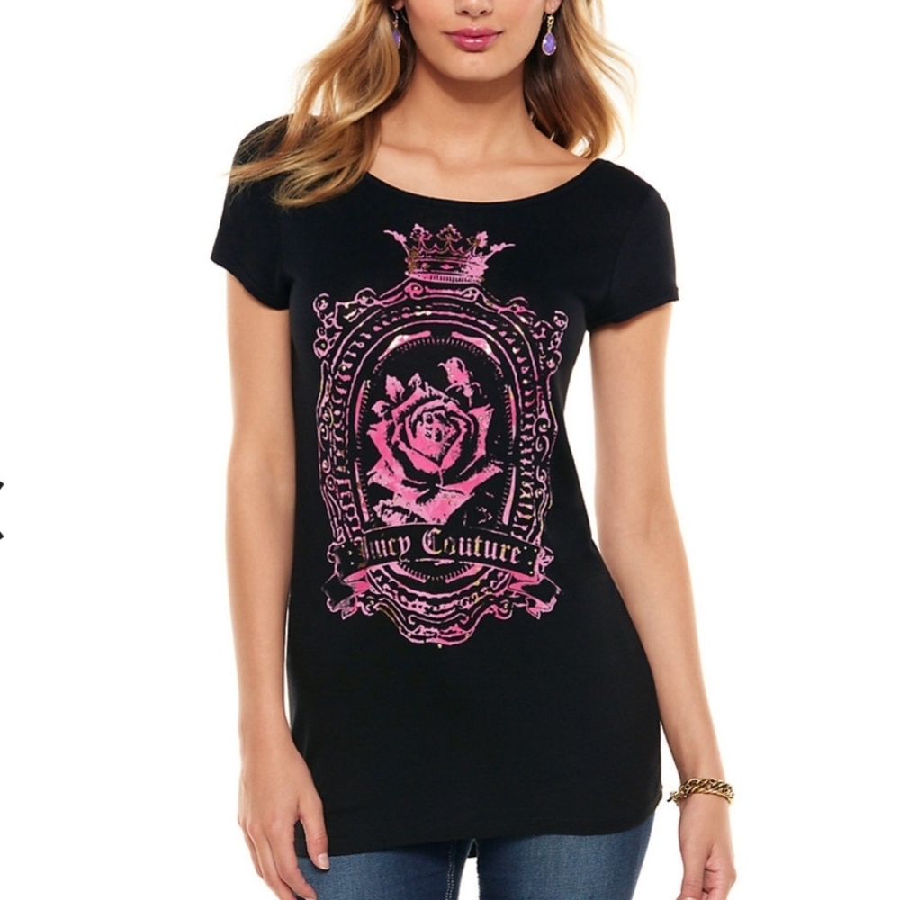 Juicy Couture Scoop Back Graphic Tee